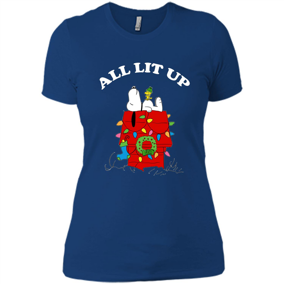 Peanuts By Schulz Snoopy Young Men_s Christmas SweatShirt - Ladies' Boyfriend T-Shirt