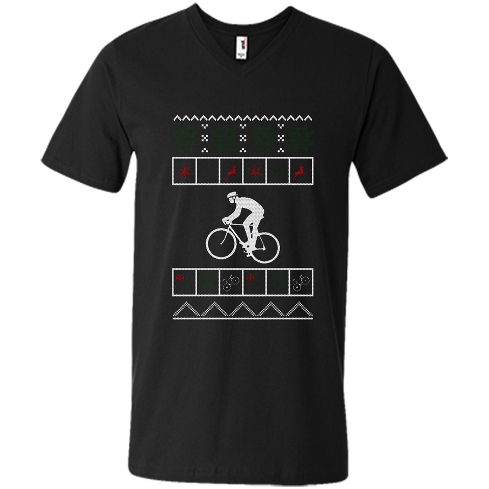 Christmas Ugly Sweater Cycling - Ugly Christmas Sweater - Men's V-Neck