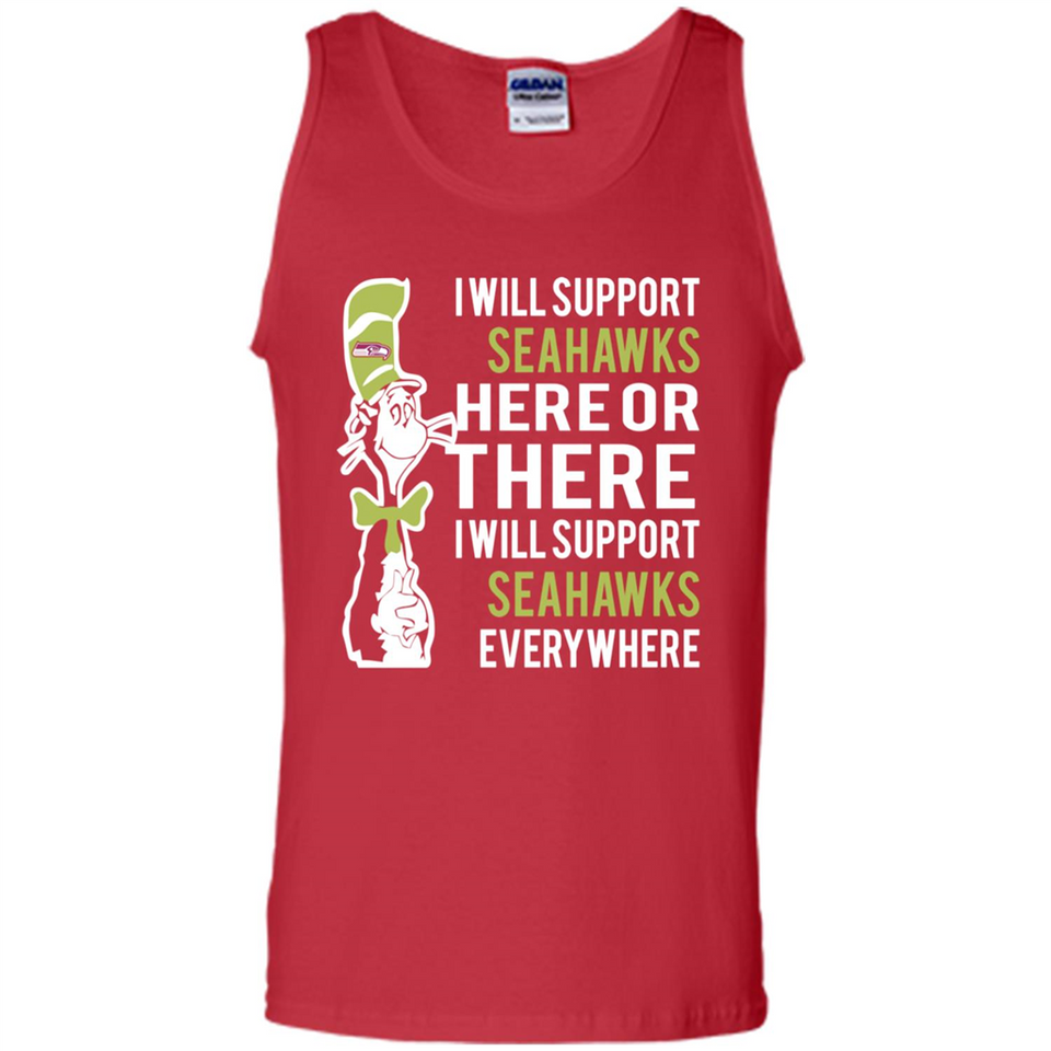 Shirt For Dr Seuss Cat And Seattle Seahawks Fans - Tank Top