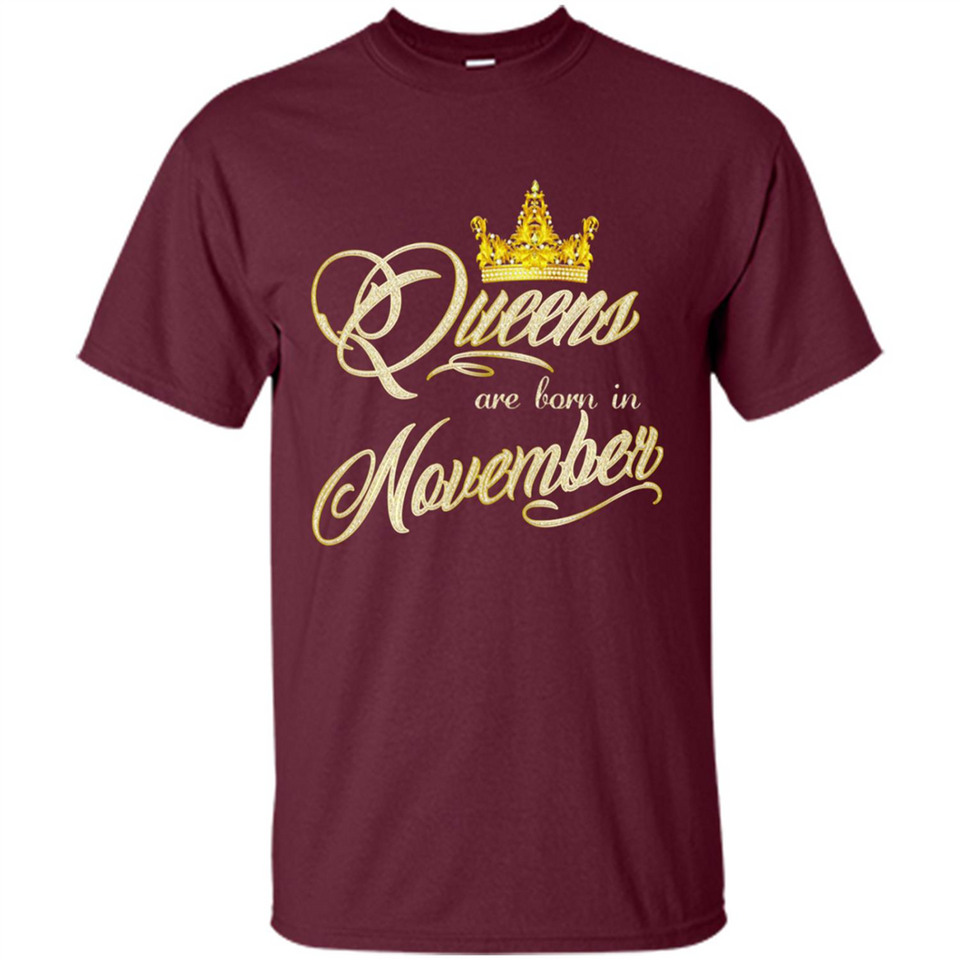 Queens Are Born In November Golden T-Shirt