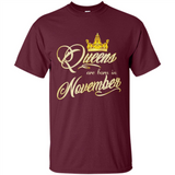 Queens Are Born In November Golden T-Shirt