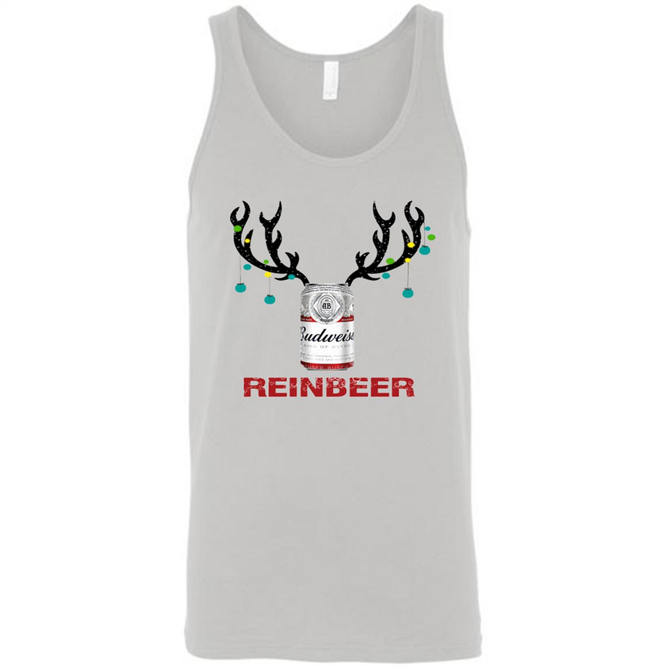 Budweiser Reinbeer Funny Beer Reindeer Christmas Sweatshirt - Canvas Unisex Tank
