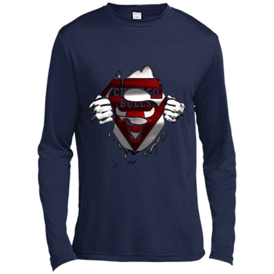 Chicago Bulls And Superman Fans - Canvas Long Sleeve T-Shirt
