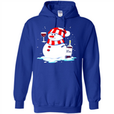 Cute Snowman drink Red Wine Christmas T-Shirt - Hoodie