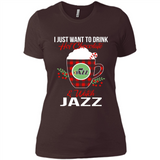 I Just Want To Drink Hot Chocolate & Watch Utah Jazz Ugly Christmas Sweater PINGPONG
