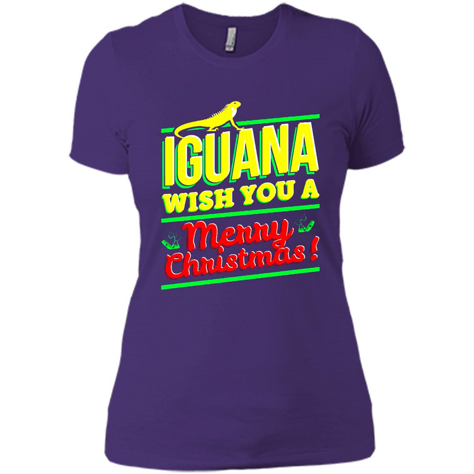 Iguana Wish You A Merry Christmas Animal - Ladies' Boyfriend T-Shirt