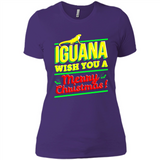 Iguana Wish You A Merry Christmas Animal - Ladies' Boyfriend T-Shirt