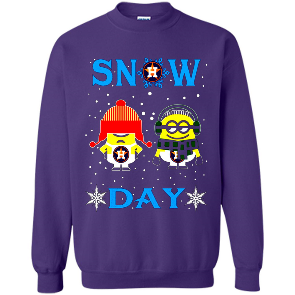 Snow Day Shirt For Houston Astros Vs Minion Fans pingpong