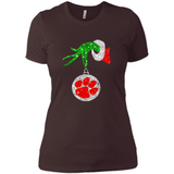 Amazing tee Clemson Tigers Glitter Grinch Monogram Ornament Christmas Gift - Ladies' Boyfriend T-Shirt