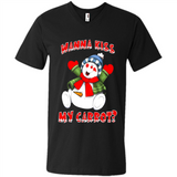 Snowman Wanna Kiss My Carrot Christmas - Men's V-Neck