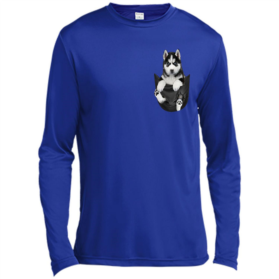 Husky Pocket - Canvas Long Sleeve T-Shirt