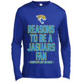 Reasons to be a Jacksonville Jaguars Fan Complete List on Back - Canvas Long Sleeve T-Shirt
