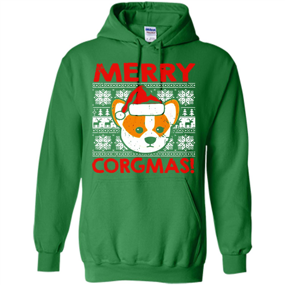 Funny Christmas Santa Corgi Dog Merry Corgmas - Hoodie