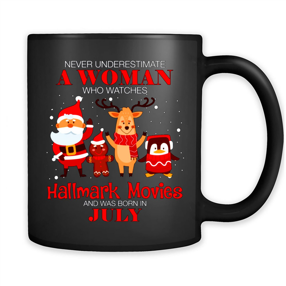 Never Underestimate A July Woman Watches Hallmark Movies Sweatshirt PINGPONG
