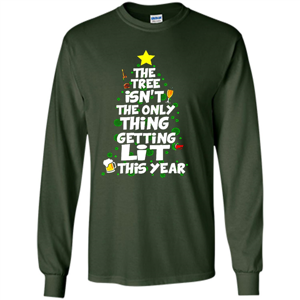 Funny Christmas Tree Drinking Sweatshirt Adult Boozy Festive - Long Sleeve T-Shirt