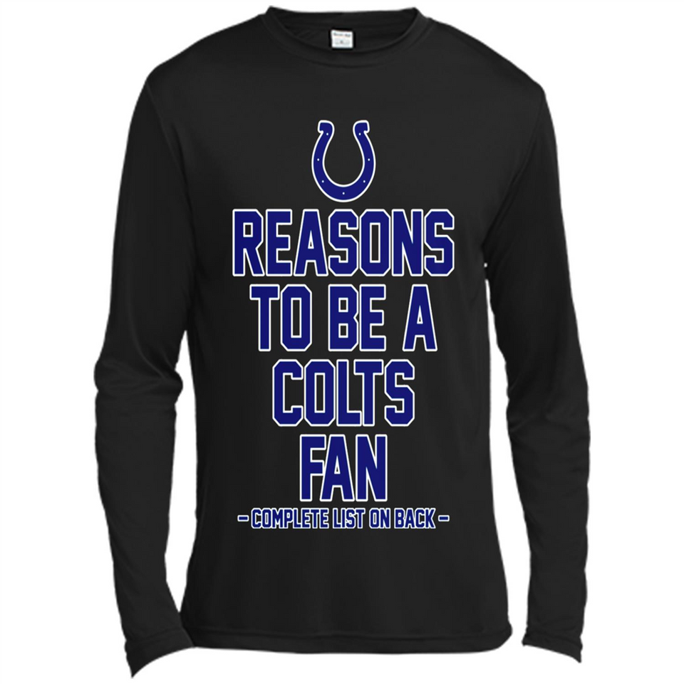 Reasons to be a Indianapolis Colts Fan Complete List on Back - Canvas Long Sleeve T-Shirt
