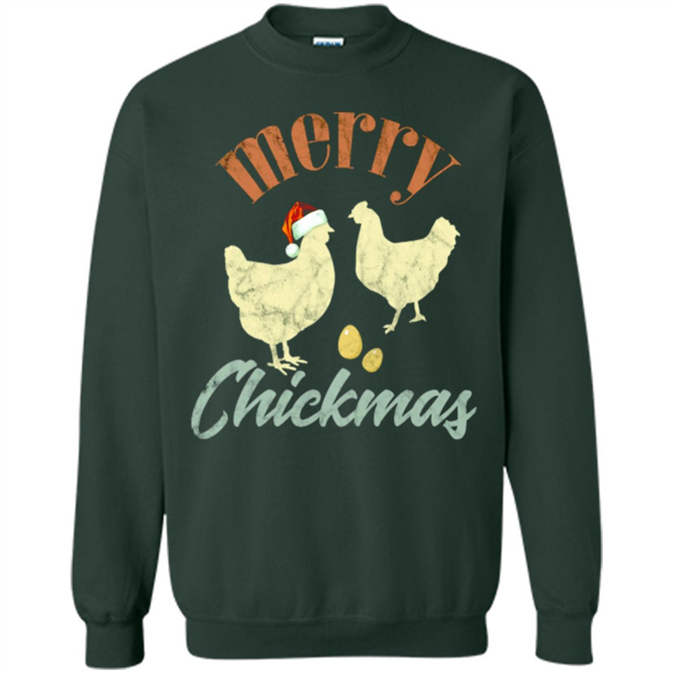 Christmas Chicken Vintage Shirt Funny Santa Hen Farmer Lover - Sweatshirt