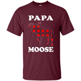 Papa Moose Funny Christmas Plaid Buffalo T-Shirt - Shirt