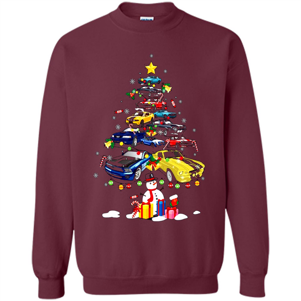 Mustang Tree Christmas Sweatshirt PINGPONG