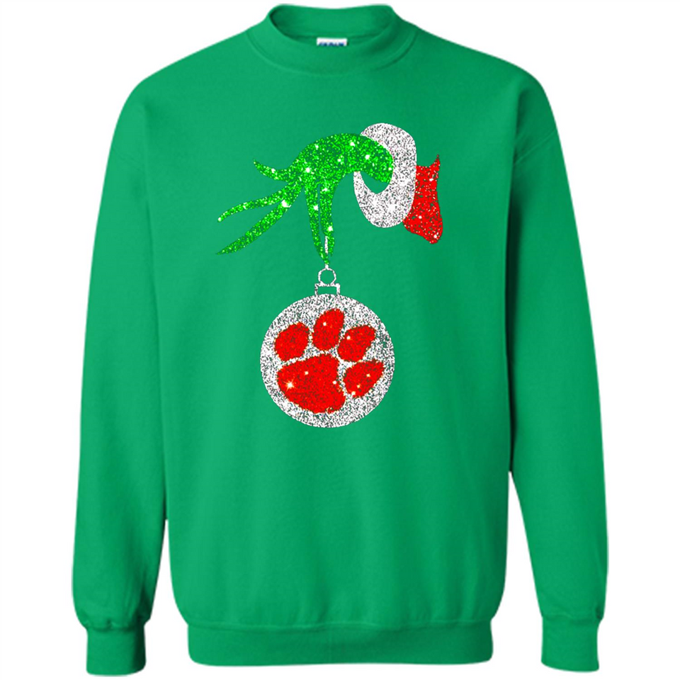 Amazing tee Clemson Tigers Glitter Grinch Monogram Ornament Christmas Gift - Sao chép - Sweatshirt