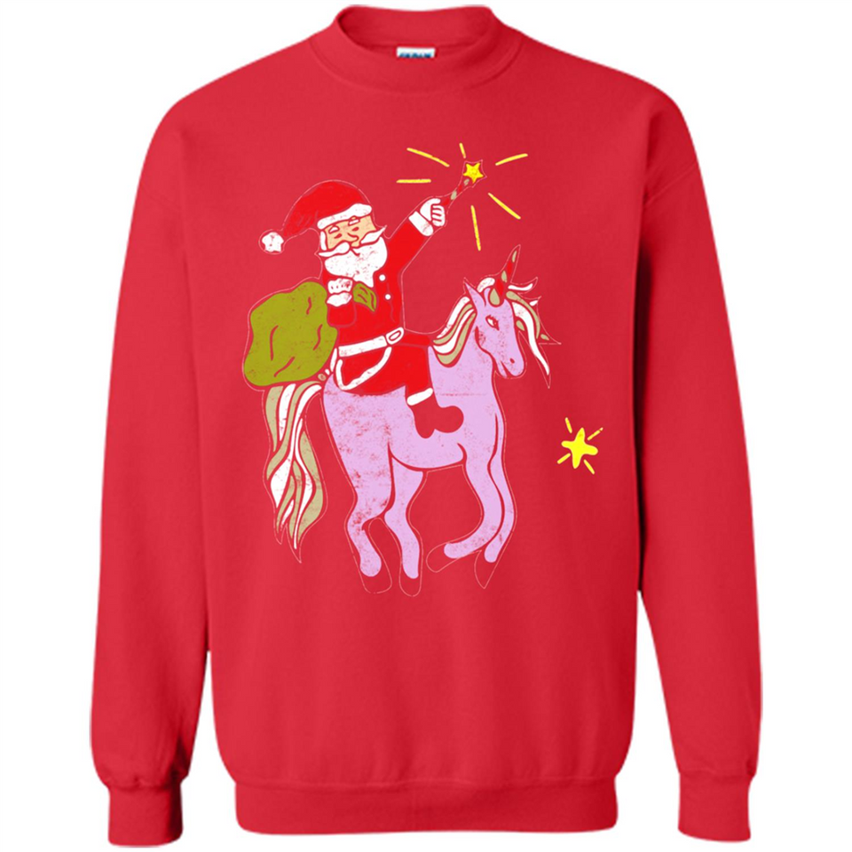 Distressed Retro Santa Riding Unicorn - Sweatshirt