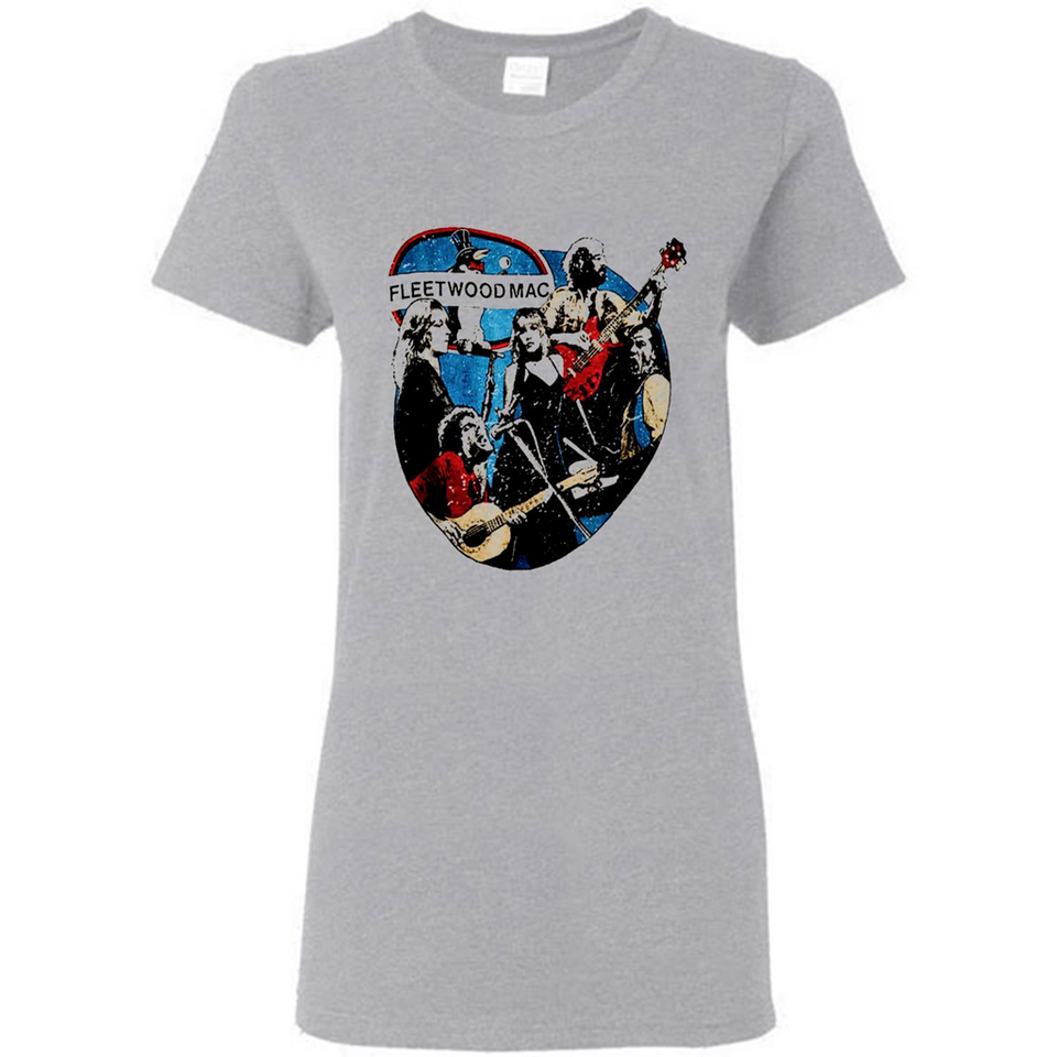 Dancing Funny Guitar Vintage Metal Rock Band Shirt PINGPONG - Ladies Short-Sleeve