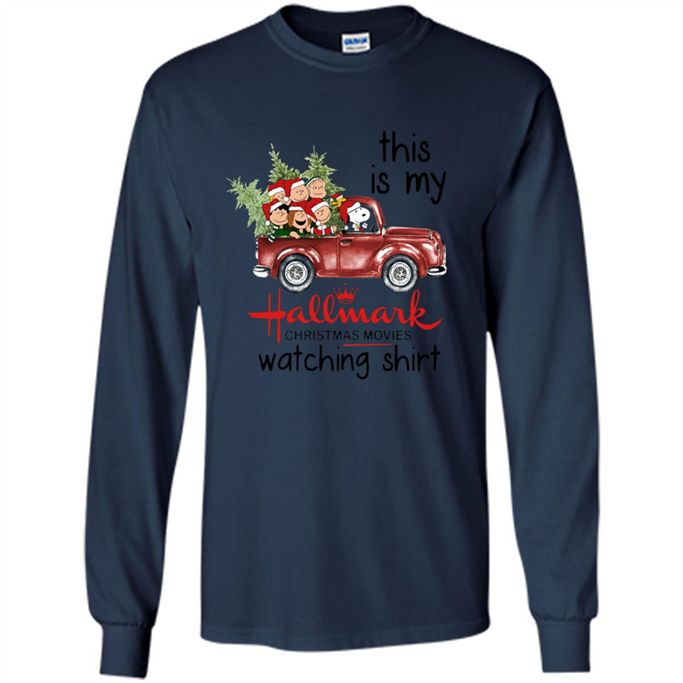 Snoopy This Is My Hallmark Christmas Movies Watching T-Shirt - Long Sleeve T-Shirt