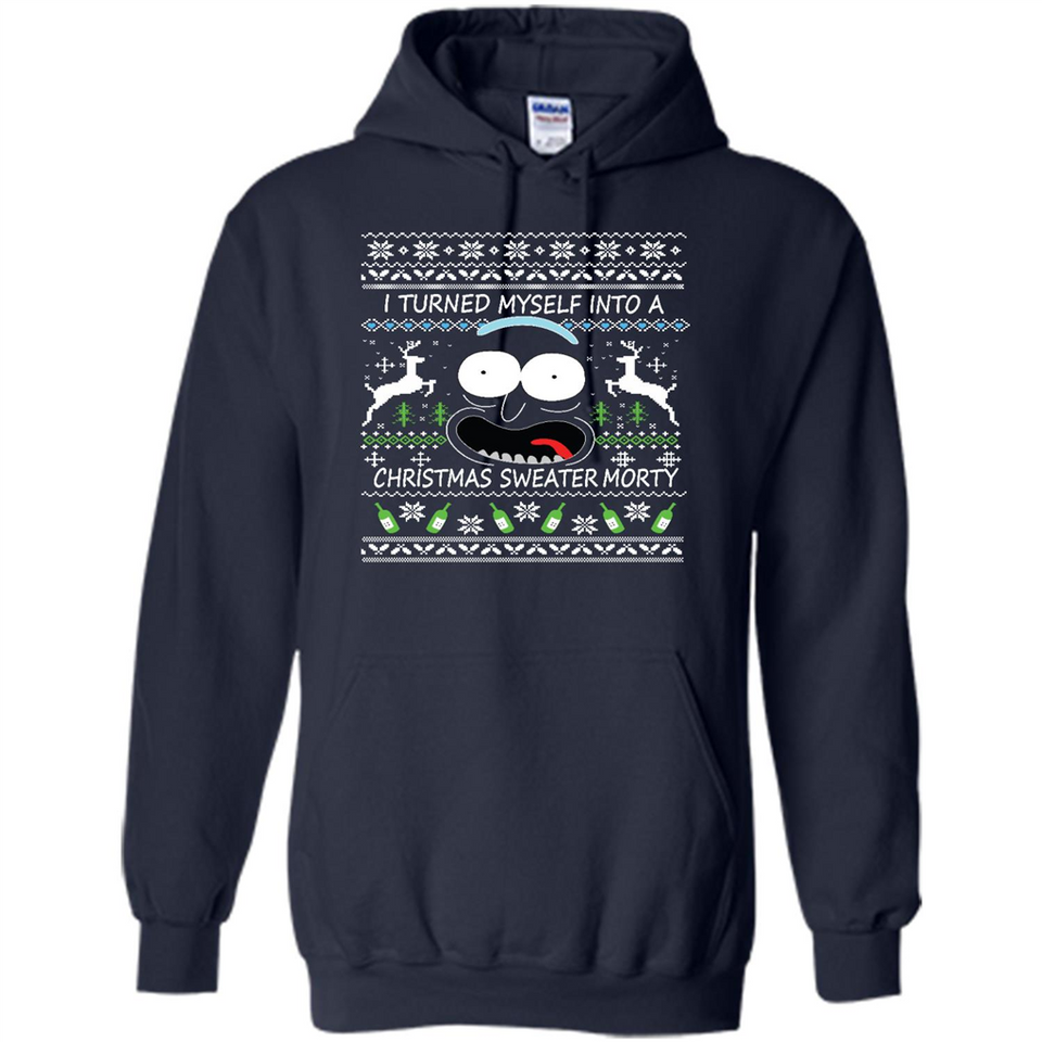 RICK AND MORTY-I TURNED MYSELF INTO A CHRISTMAS SWEATER MORTY UGLY XMAS SWEATER