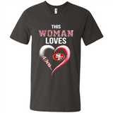This Woman love 49ers NFL football team - Men's V-Neck