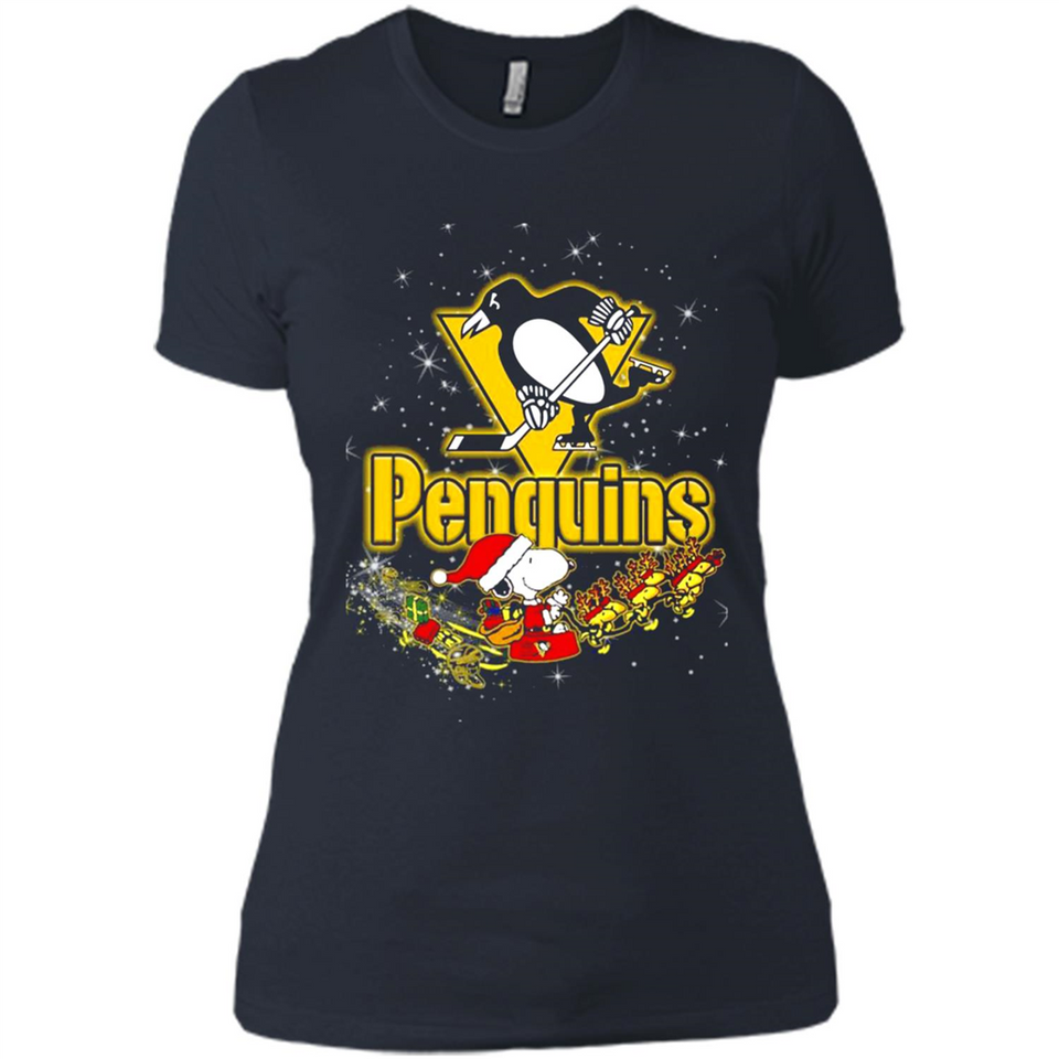 Snoopy Christmas Pittsburgh Penguins - Ladies' Boyfriend T-Shirt