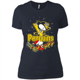 Snoopy Christmas Pittsburgh Penguins - Ladies' Boyfriend T-Shirt