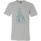 Merry Catmas Funny Cat Christmas Tree Sweatshirt - Canvas Unisex T-Shirt