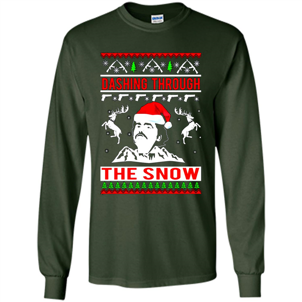 Narcos dashing through the snow Christmas sweatshirt PINGPONG