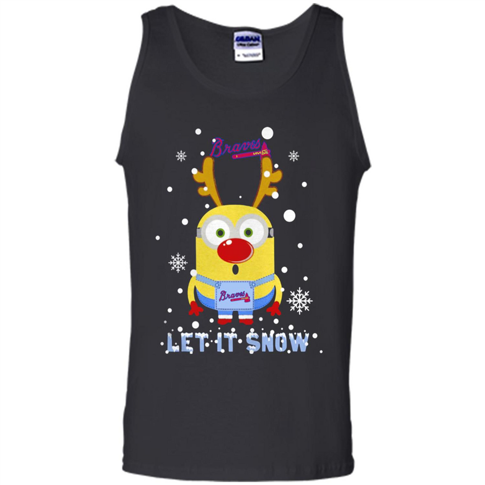Minion Atlanta Braves Ugly Christmas Sweater Let it Snow - Tank Top