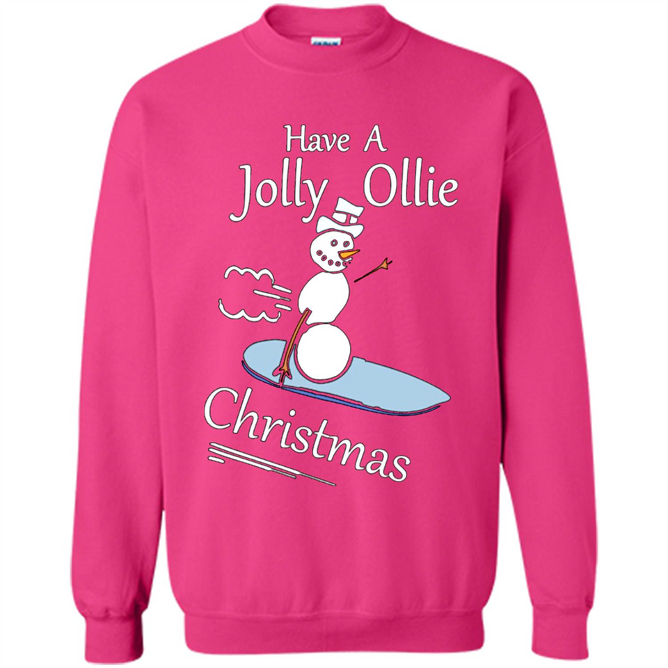 Snowman Snowboarder Tshirt Have Jolly Ollie Christmas