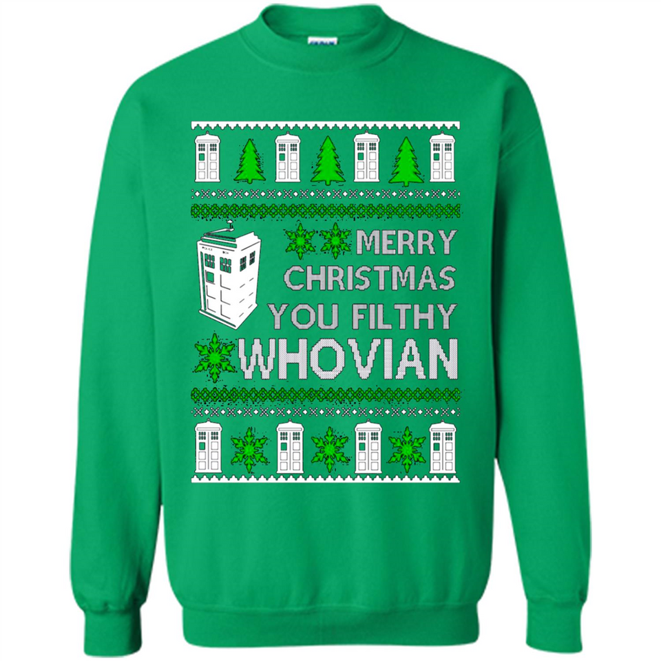 Merry Christmas You Filthy Whovian ugly sweater PINGPONG