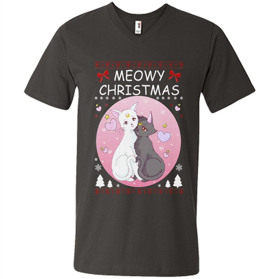 Sailor Moon Yin Yang Cat Love Ugly Christmas Sweater - Men's V-Neck