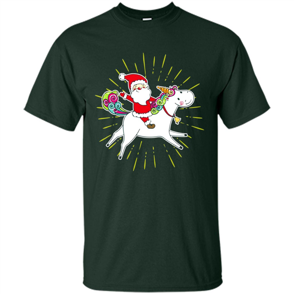 Unicorn And Santa Christmas - Shirt