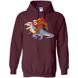 Bigfoot Riding Dinosaurus T-Shirt Funny Bigfoot Santa - Hoodie