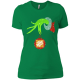 Grinch hand holding Logo HomeDepot Glitter Christmas - Ladies' Boyfriend T-Shirt