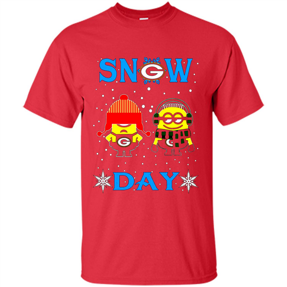Snow Day Shirt For Green Bay Packers Vs Minion Fans pingpong
