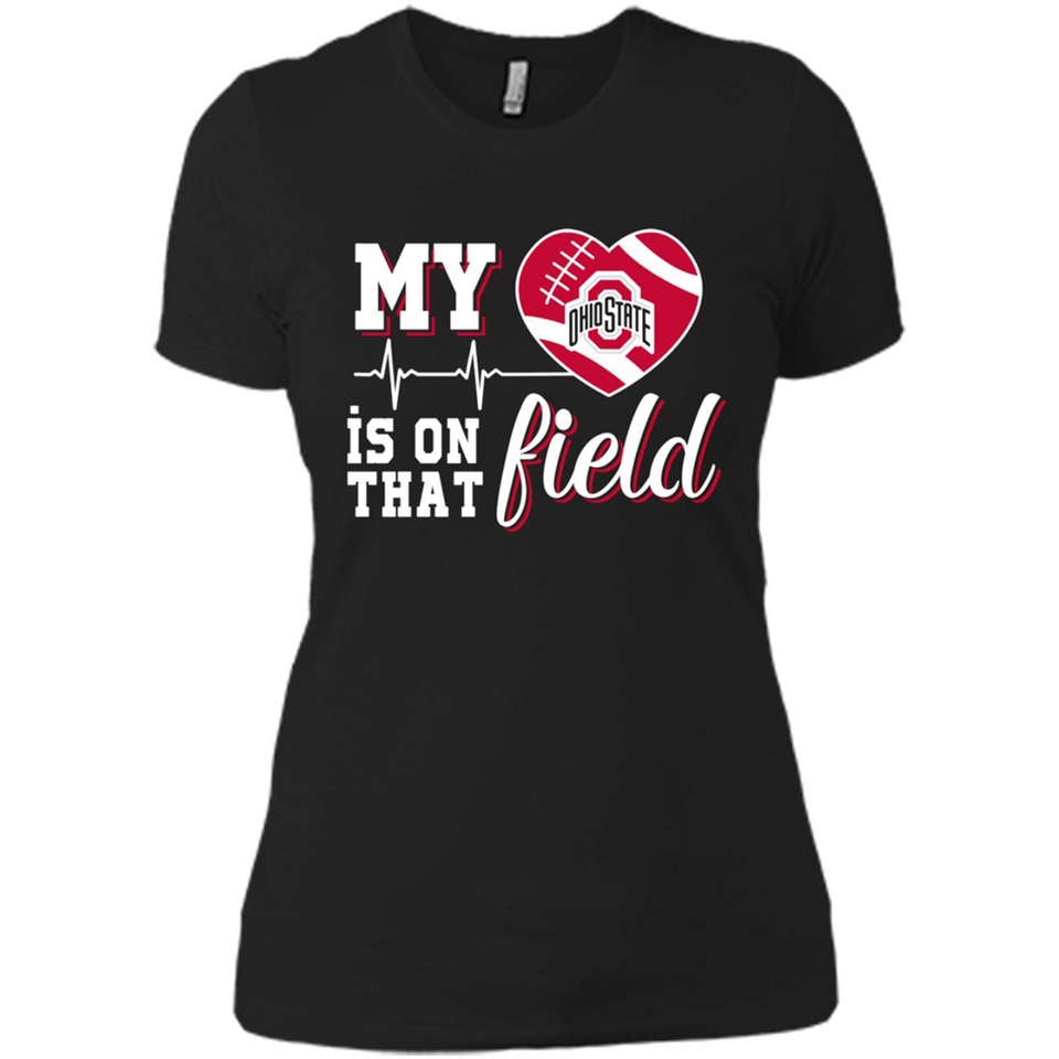 Ohio State Buckeyes Football My Heart is on that Field - Ladies' Boyfriend T-Shirt