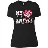 Ohio State Buckeyes Football My Heart is on that Field - Ladies' Boyfriend T-Shirt