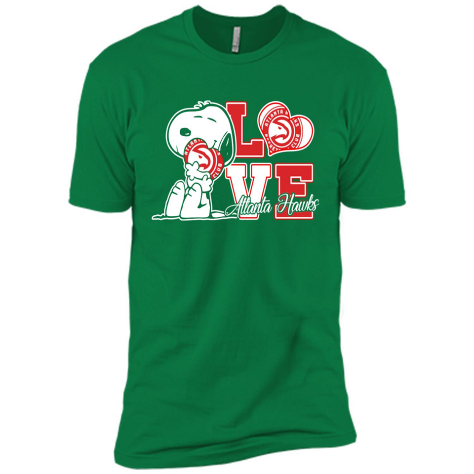Snoopy loves NBA Atlanta Hawks - Premium Short Sleeve T-Shirt
