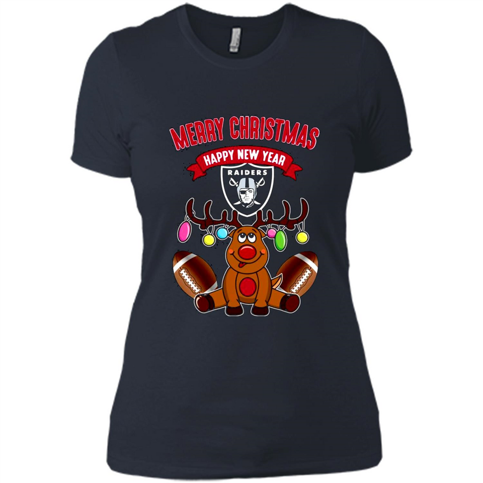 Oakland Raiders NFL Reindeer Funny Merry Christmas And Happy New Year