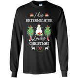 This Exterminator Loves Christmas Tree Shirt with Snowman