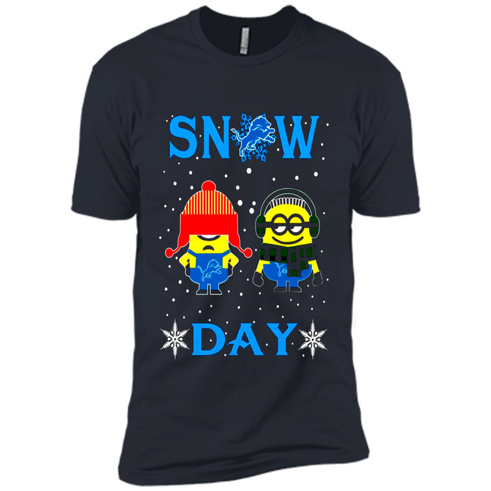 Snow Day Shirt For Detroit Lions Vs Minion Fans pingpong