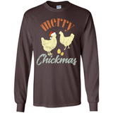 Christmas Chicken Vintage Shirt Funny Santa Hen Farmer Lover - Long Sleeve T-Shirt