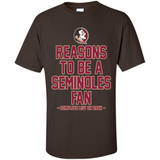 Reasons to be a Florida State Seminoles Fan Complete List on Back - Shirt