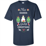 This Hacker Loves Christmas Tree Shirt with Snowman